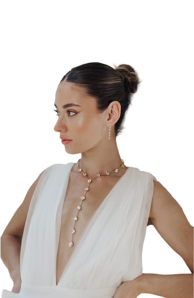 Untamed Petals Taurus Crystal Drop Earrings, Alternate, color, Gold