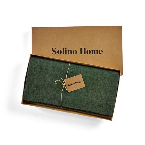 Solino Home Linen Table Throw In Green