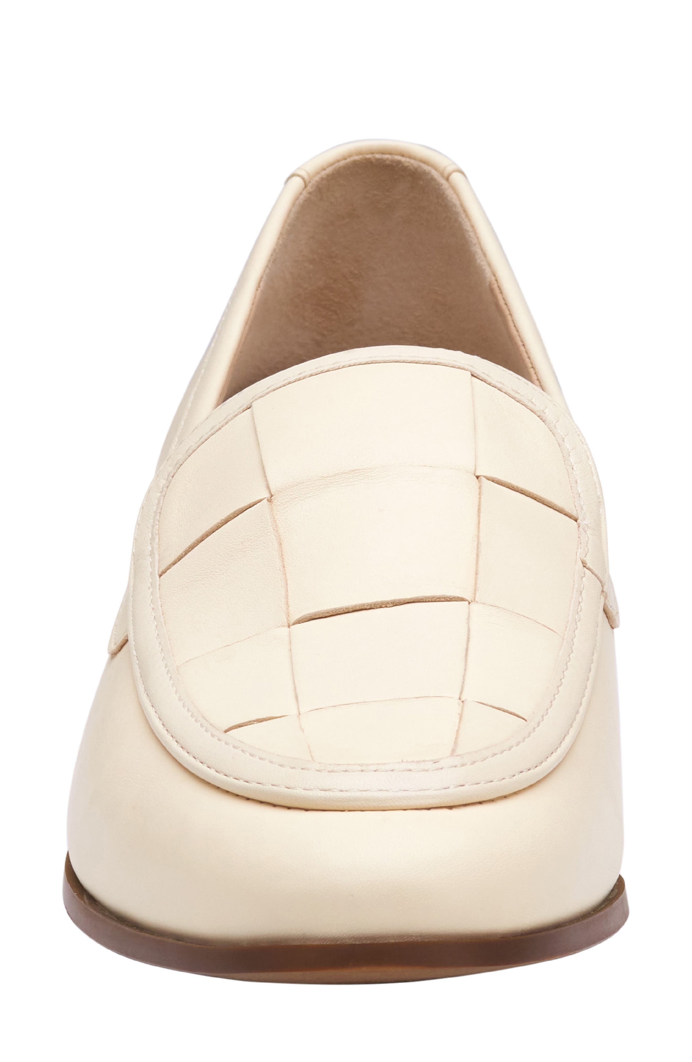 Johnston & Murphy Ali Woven Loafer, Alternate, color, Bone Nappa Leather