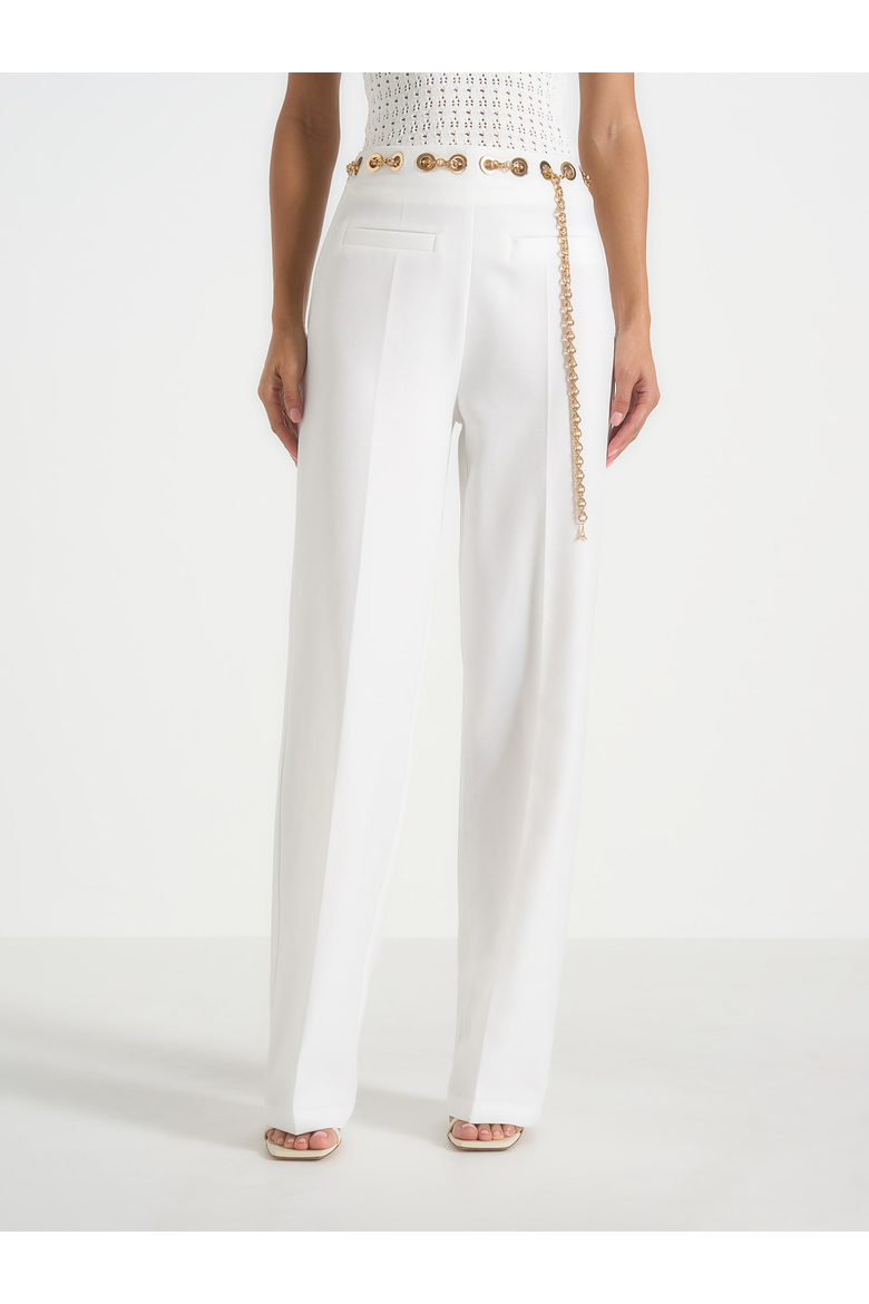 Perrine Tailored Trousers With Rope Belt Detail, Main, color, White
