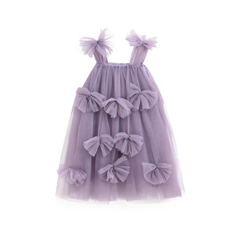 Mimi Tutu Emery Sleeveless Bow Dress In Purple