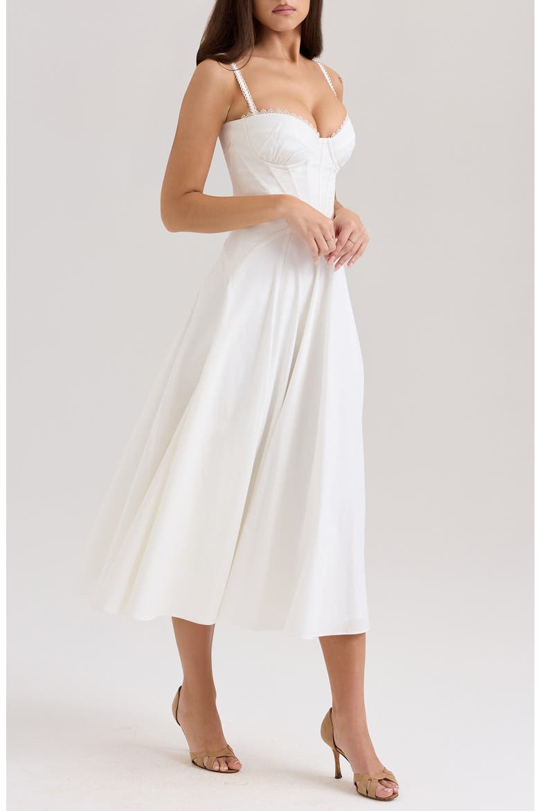 Steffani Corset Midi Sundress, Main, color, CLOUD DANCER