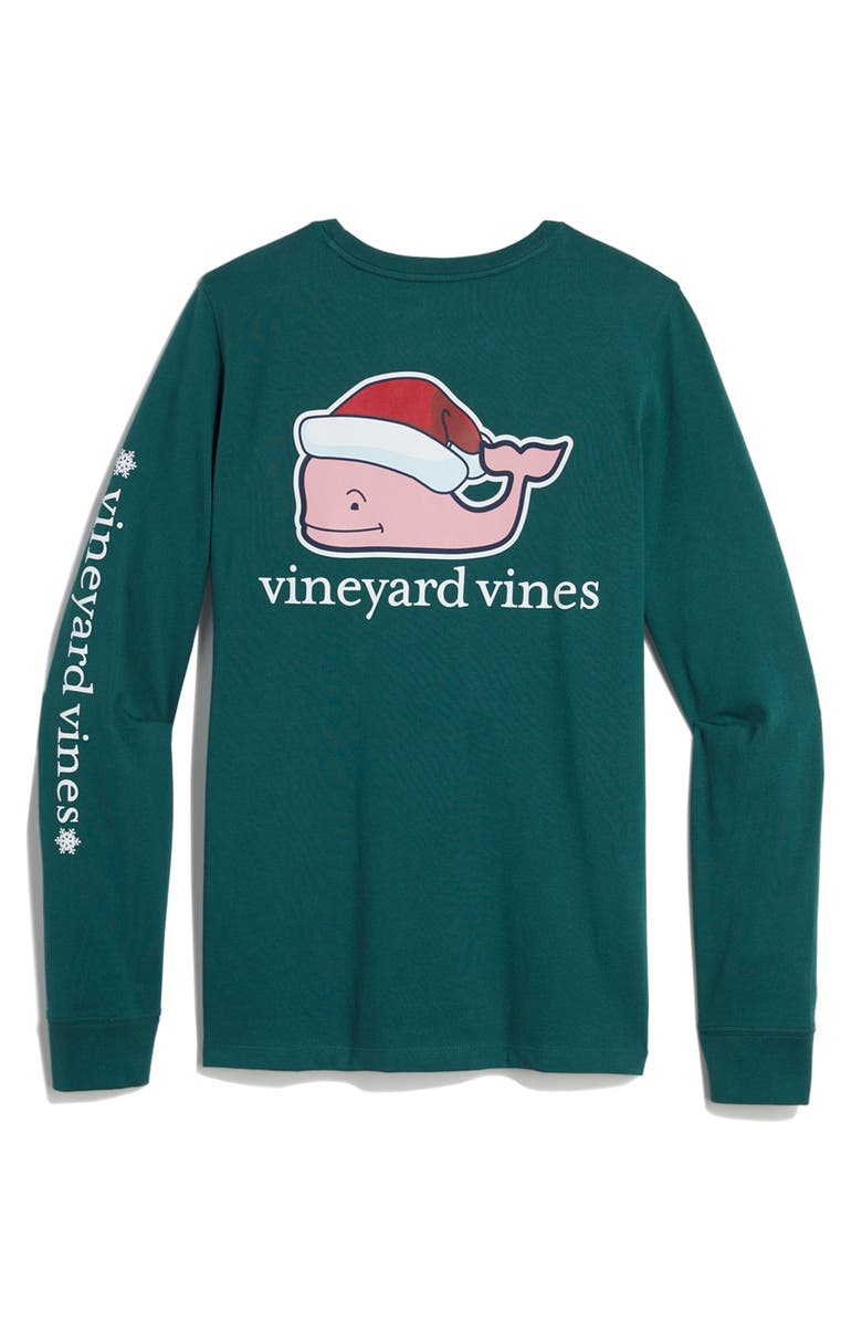 vineyard vines Santa Whale Long Sleeve Cotton Graphic T-Shirt, Alternate, color, 