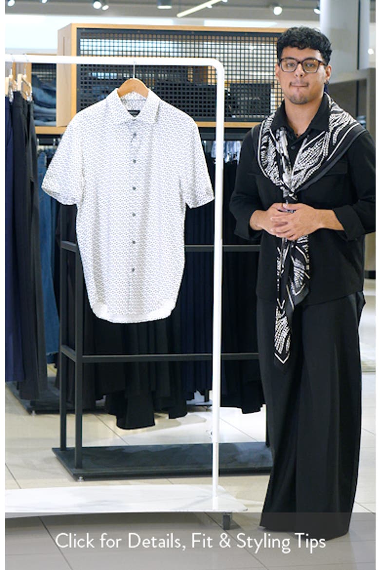 Miles OoohCotton® Geo Print Short Sleeve Button-Up Shirt video