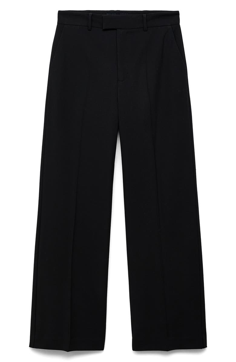 MANGO Crop Straight Leg Pants, Alternate, color, Black
