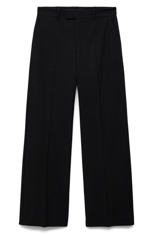 Mango Crop Straight Leg Pants In Black