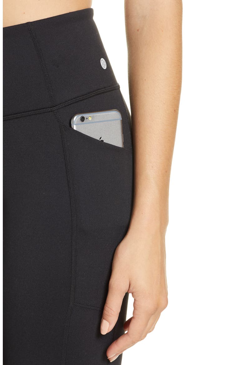 Live In High Waist Pocket Crop Leggings, Alternate, color, BLACK