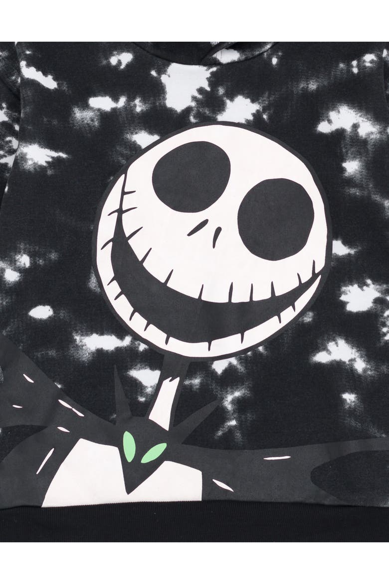 Nightmare Before Christmas Fleece Hooded Sweatshirt, Alternate, color, Jack Skellington Black