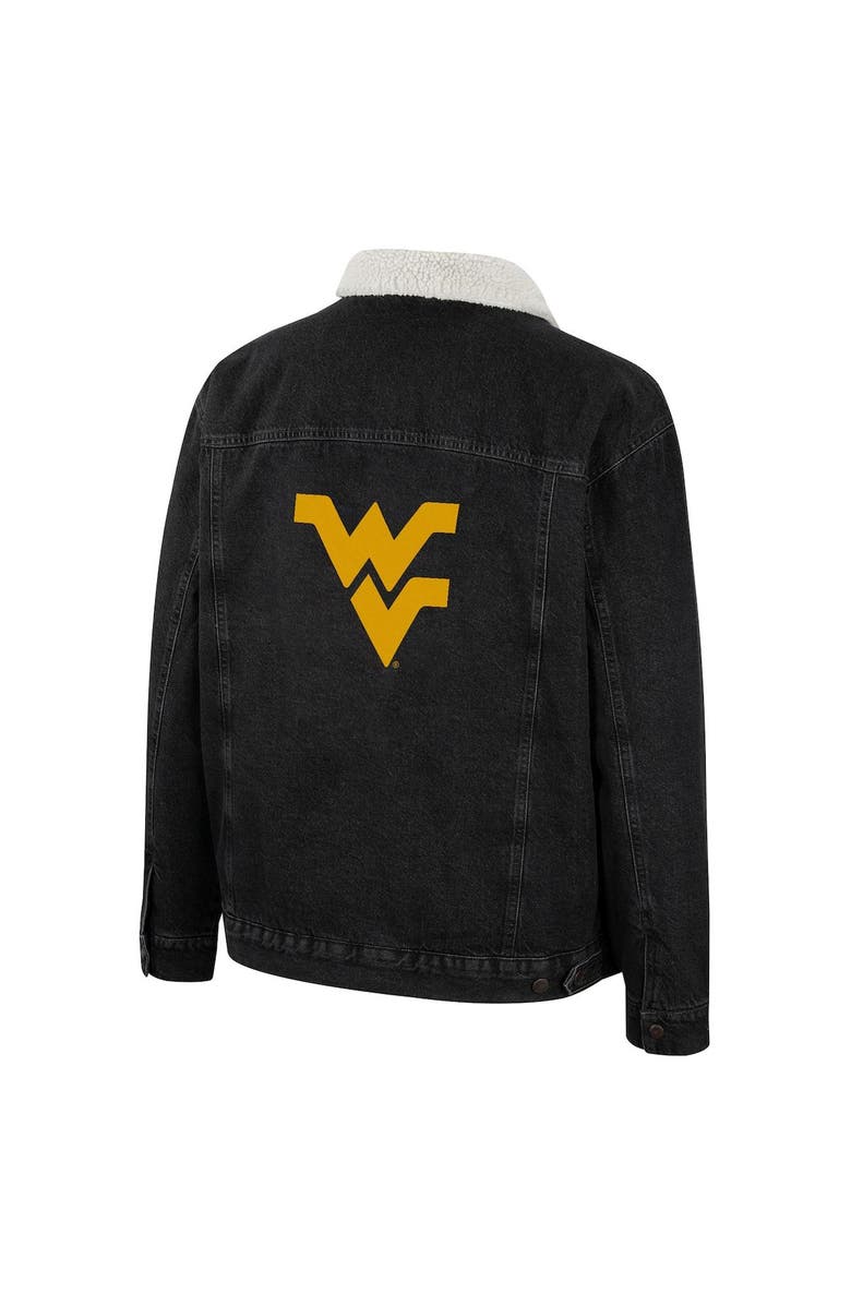 COLOSSEUM X WRANGLER Men's Colosseum x Wrangler Charcoal West Virginia Mountaineers Western Button-Up Denim Jacket, Alternate, color, Charcoal