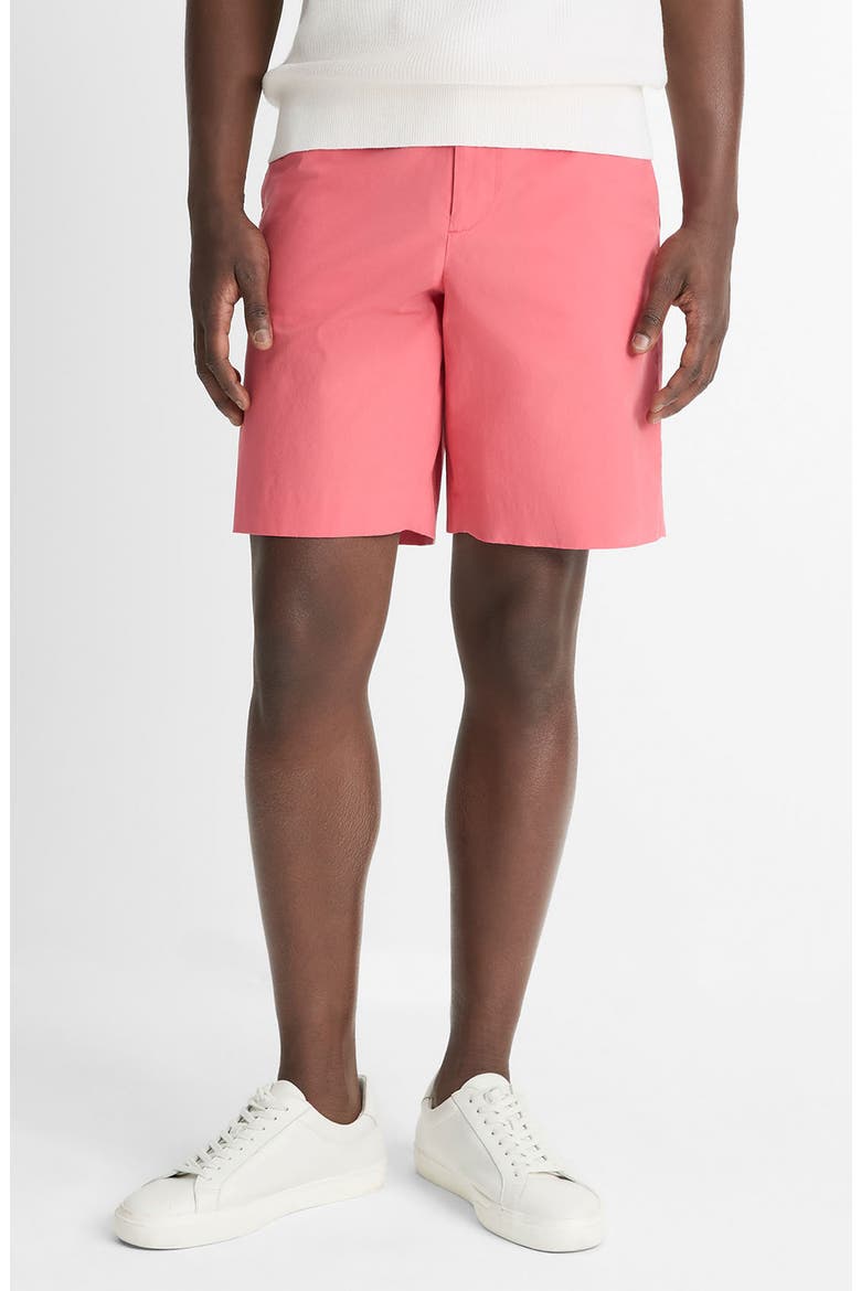 Flat Front Stretch Cotton Chino Shorts, Main, color, CORAL RED