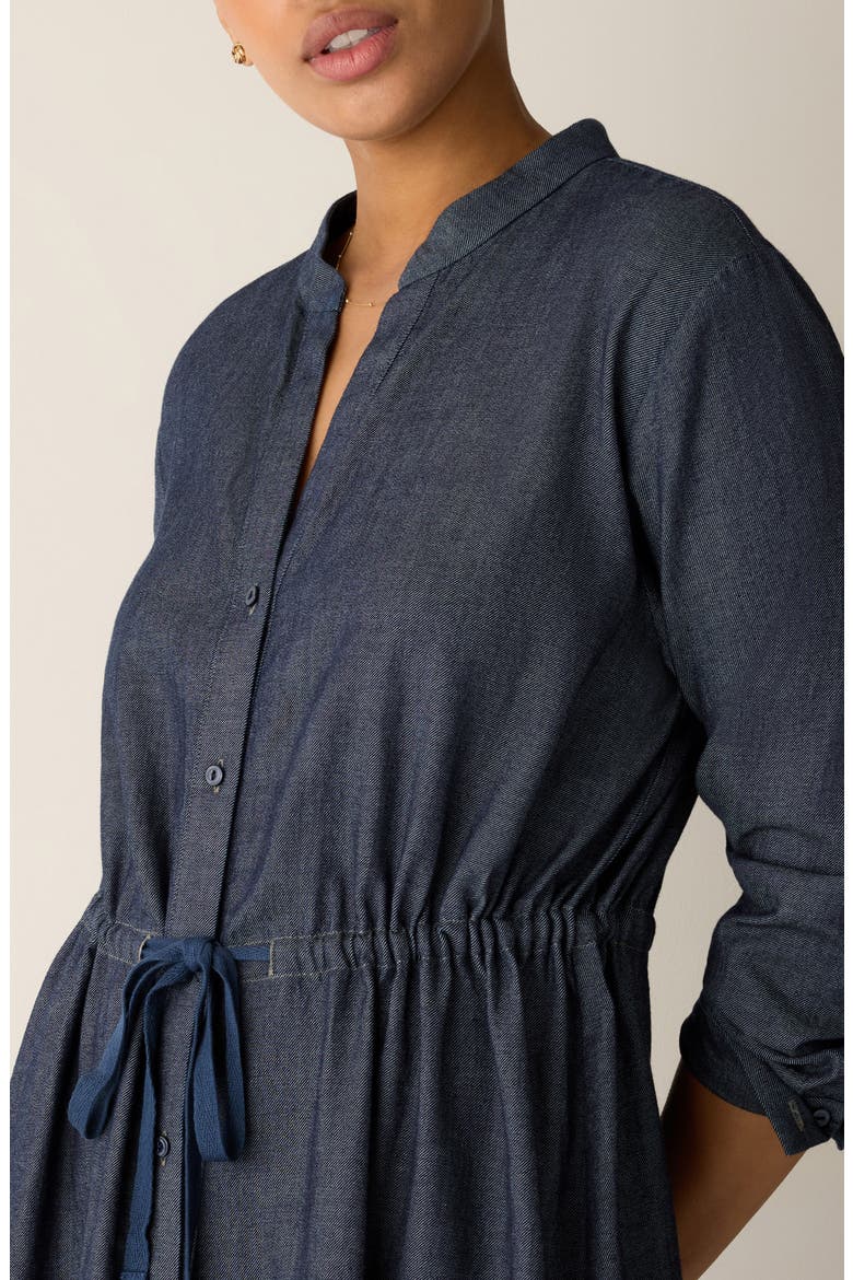 Organic Cotton Midi Shirtdress, Alternate, color, DENIM