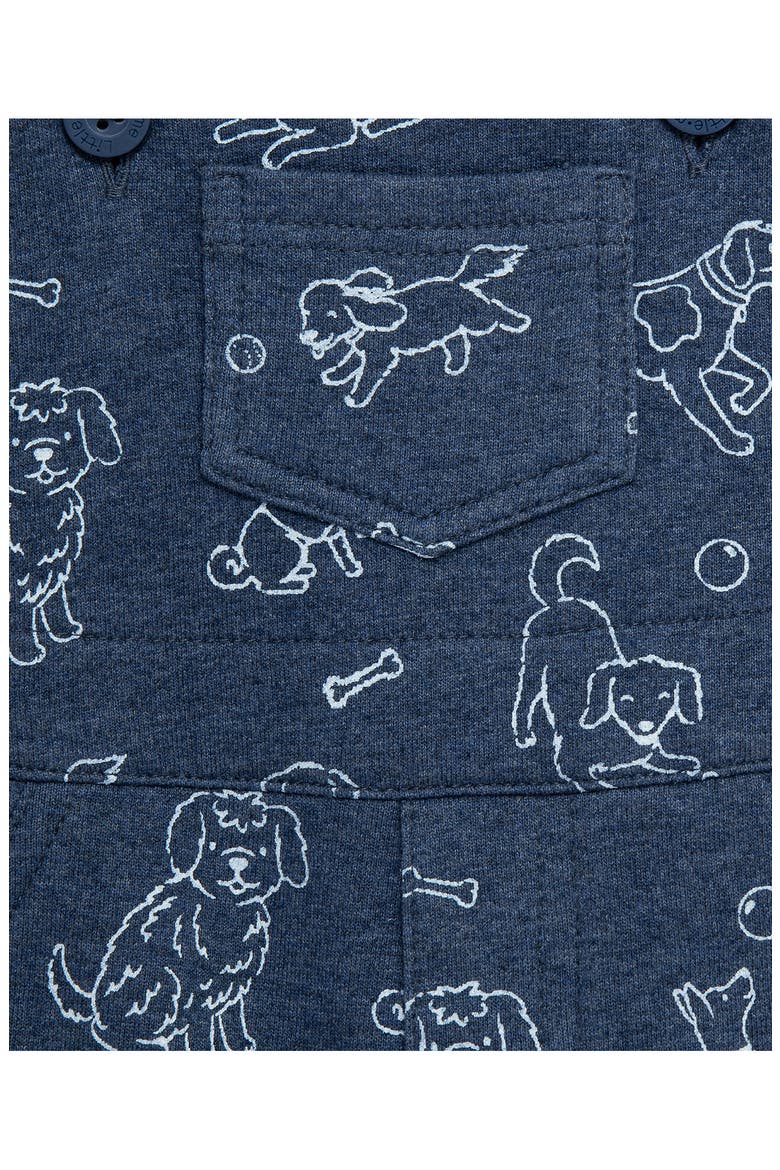 Puppies Overalls & Stripe T-Shirt Set, Alternate, color, BLUE