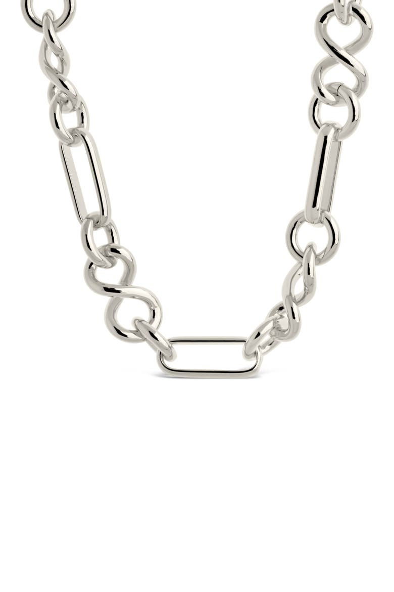 Infinity Oval Link Chain Necklace, Alternate, color, SILVER