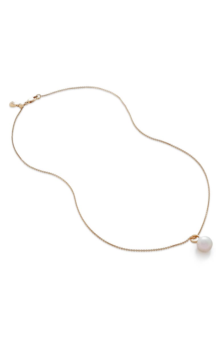 Monica Vinader Nura Freshwater Pearl Pendant Necklace, Main, color, 18Ct Gold Vermeil/ Silver