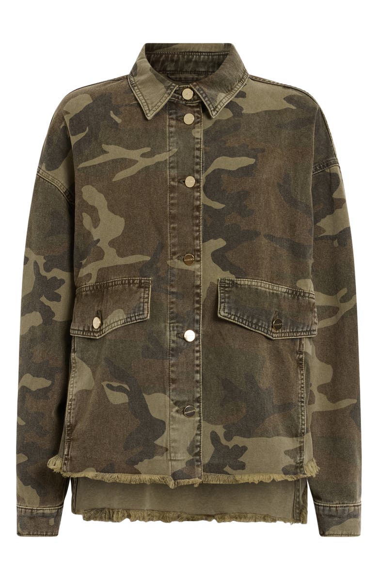 AllSaints Hettie Camo Shacket, Alternate, color, 