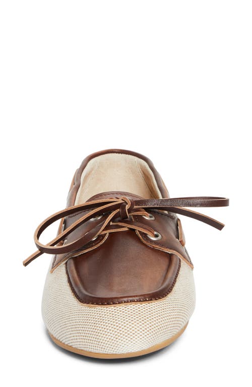 MIU MIU MIU MIU CANVAS & LEATHER BOAT SHOE 
