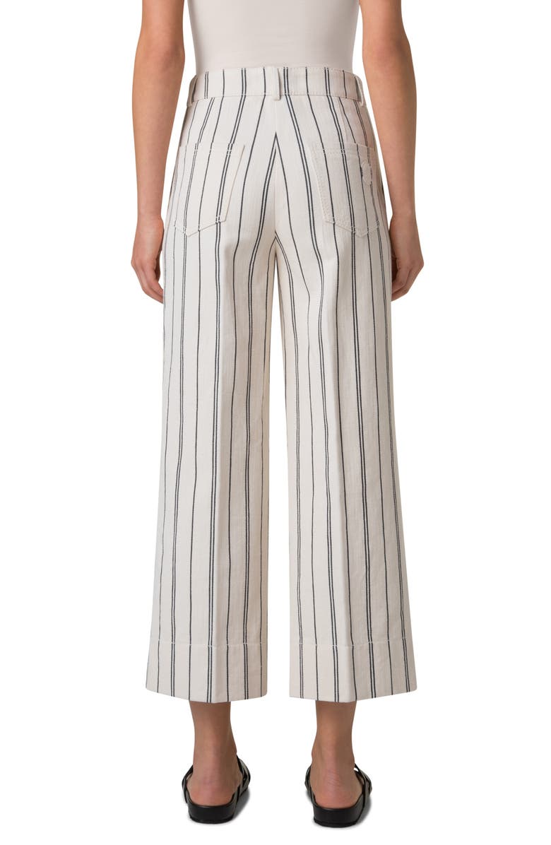 Akris punto Chiara Stripe Wide Leg Crop Jeans, Alternate, color, 
