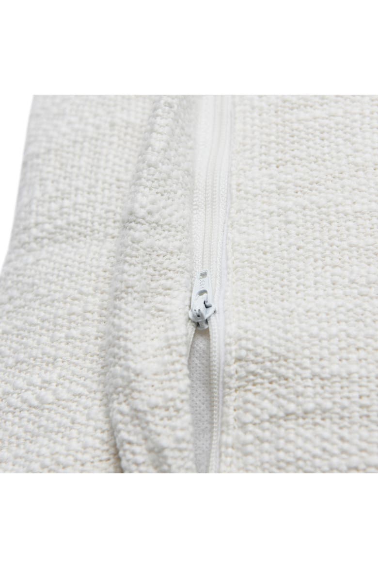 Cotton Tufted Chenille Pillow with Scallop Pattern, White, Alternate, color, White