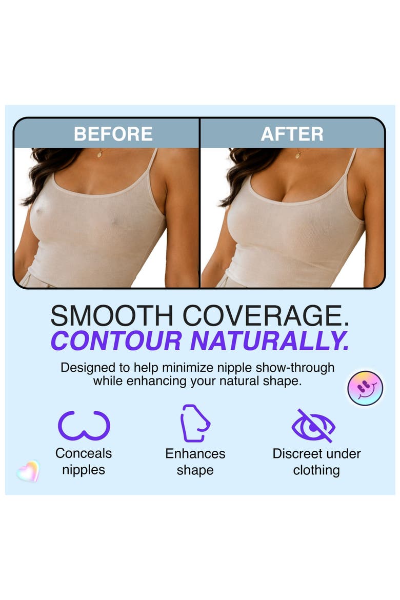 Allstick Circle Adhesive Reusable Silicone Breast Petals Nipple Covers, Alternate, color, Chai