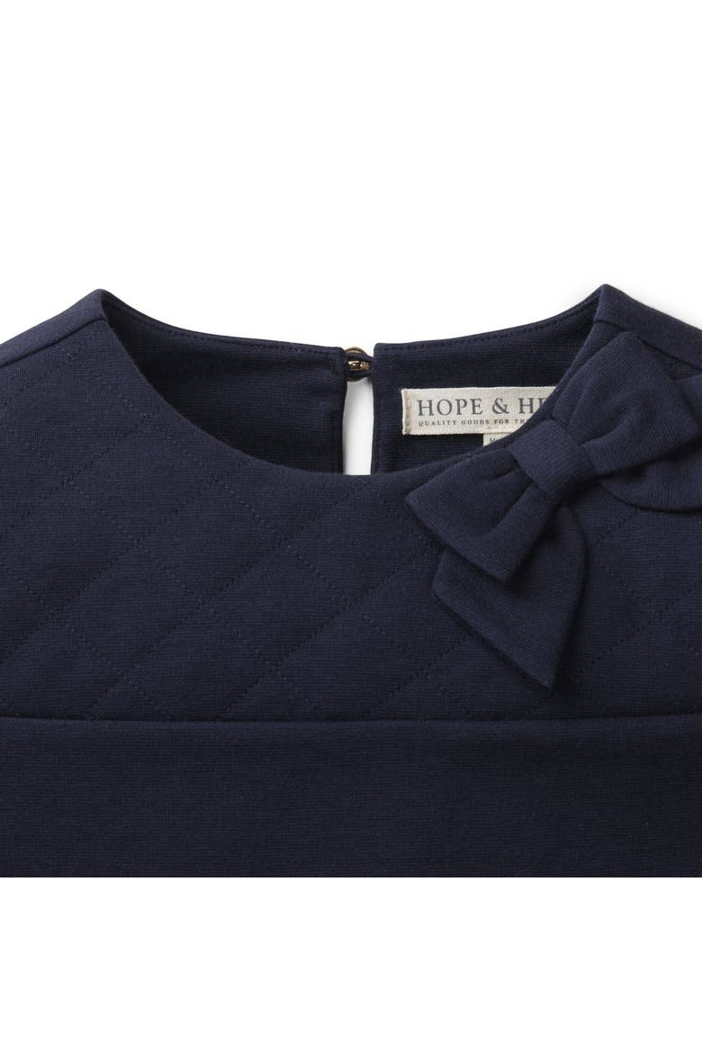 Baby Girls' Quilted Ponte Riding Dress, Infant, Alternate, color, Navy