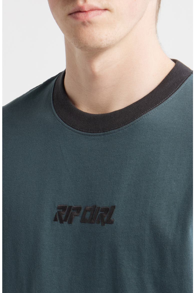 Liquid Trips Embroidered Ringer T-Shirt, Alternate, color, PINE NIGHT