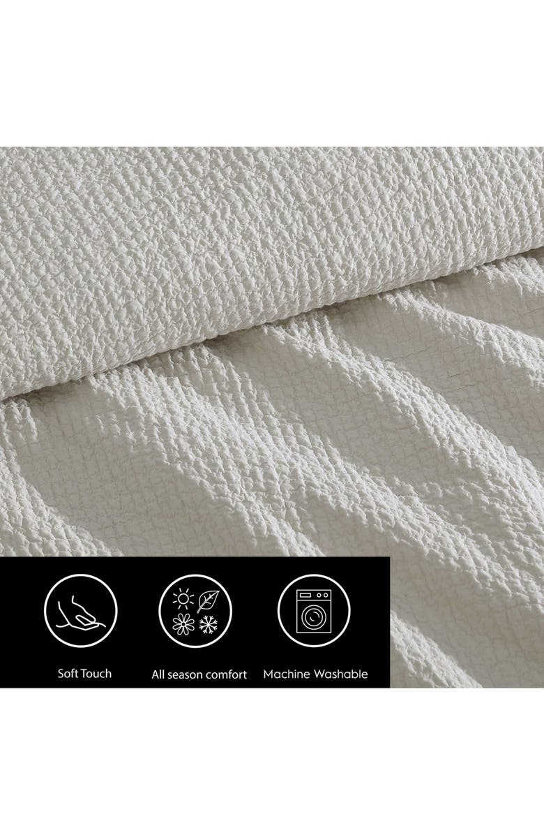 Vera Wang Puckered Duvet Set, Alternate, color, Silver Leaf