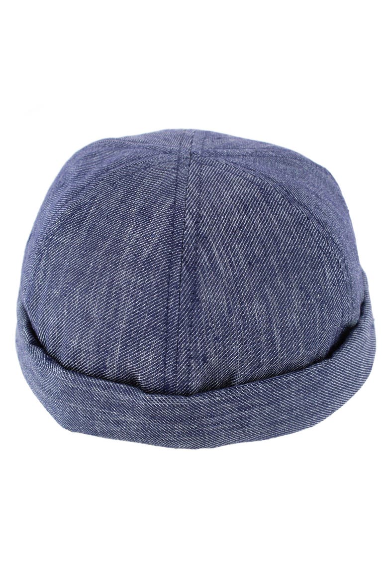 Men's Denim Linen Docker Cap, Main, color, Navy