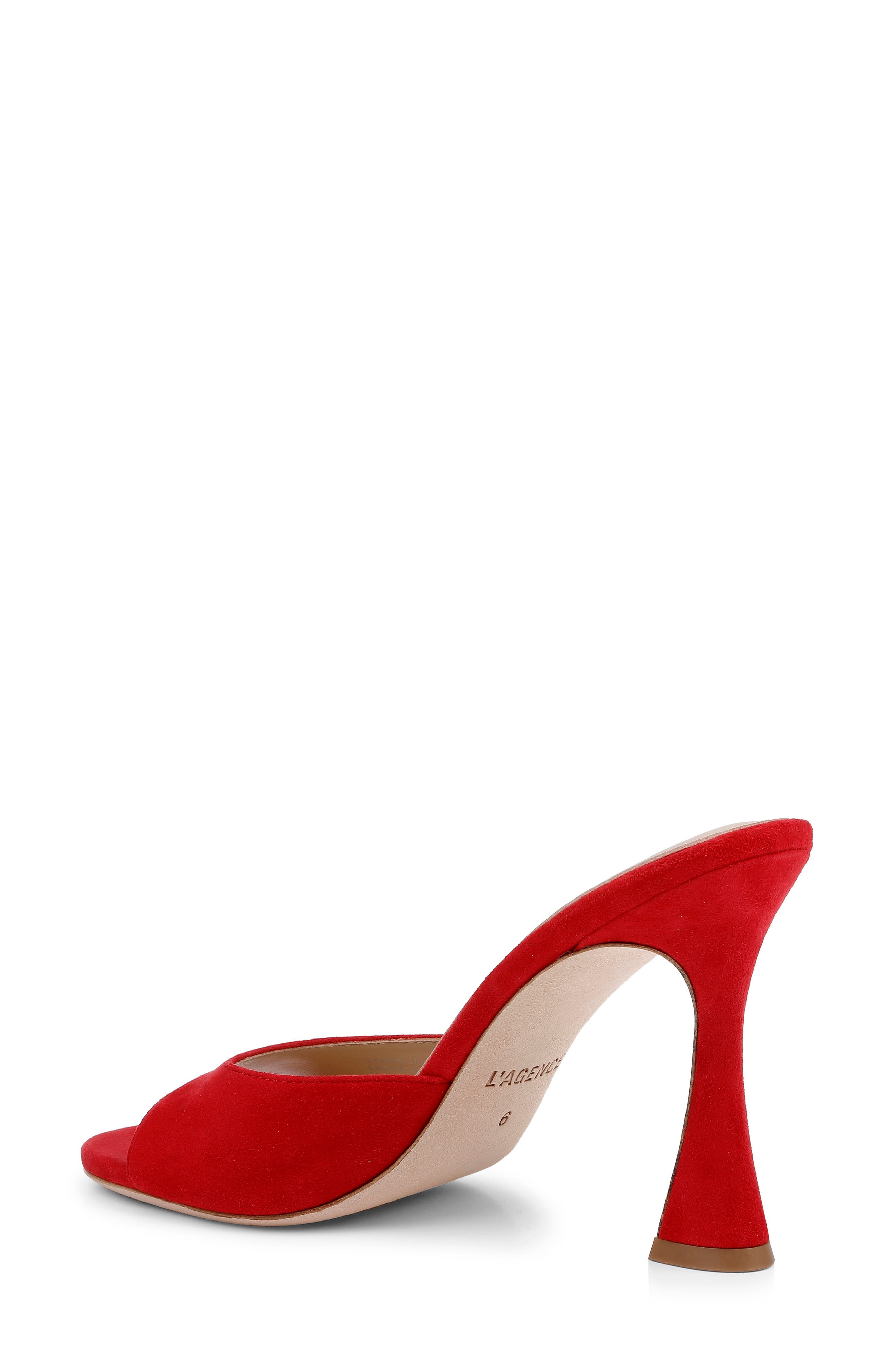 Avery Slide Sandal, Alternate, color, RED SUEDE