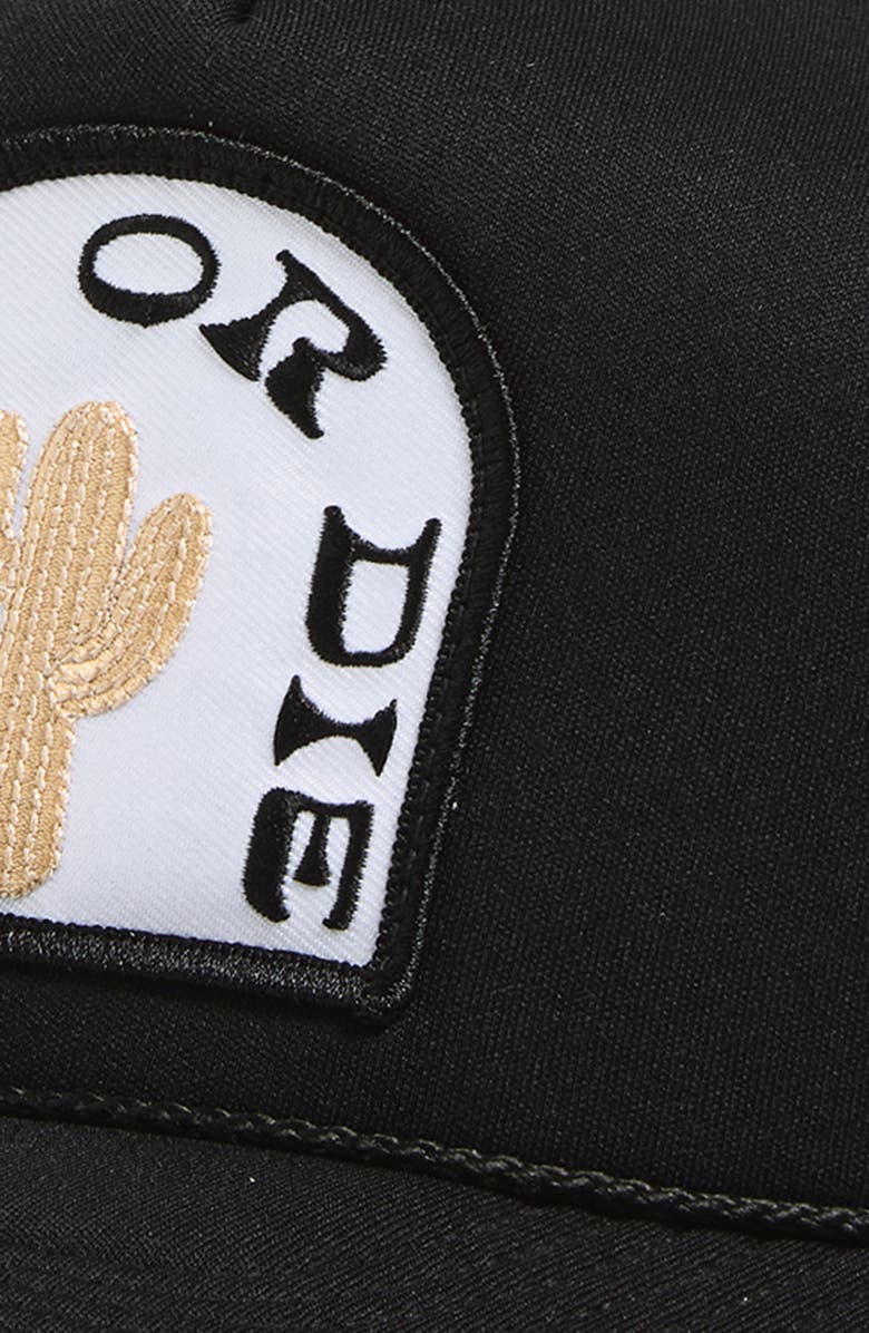 Local Beach Ride or Die Patch Snapback Trucker Hat, Alternate, color, Black