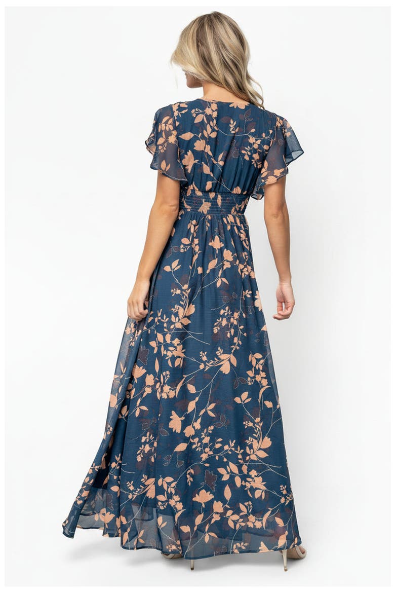 Lynlee Metallic Maxi Dress, Alternate, color, Topaz