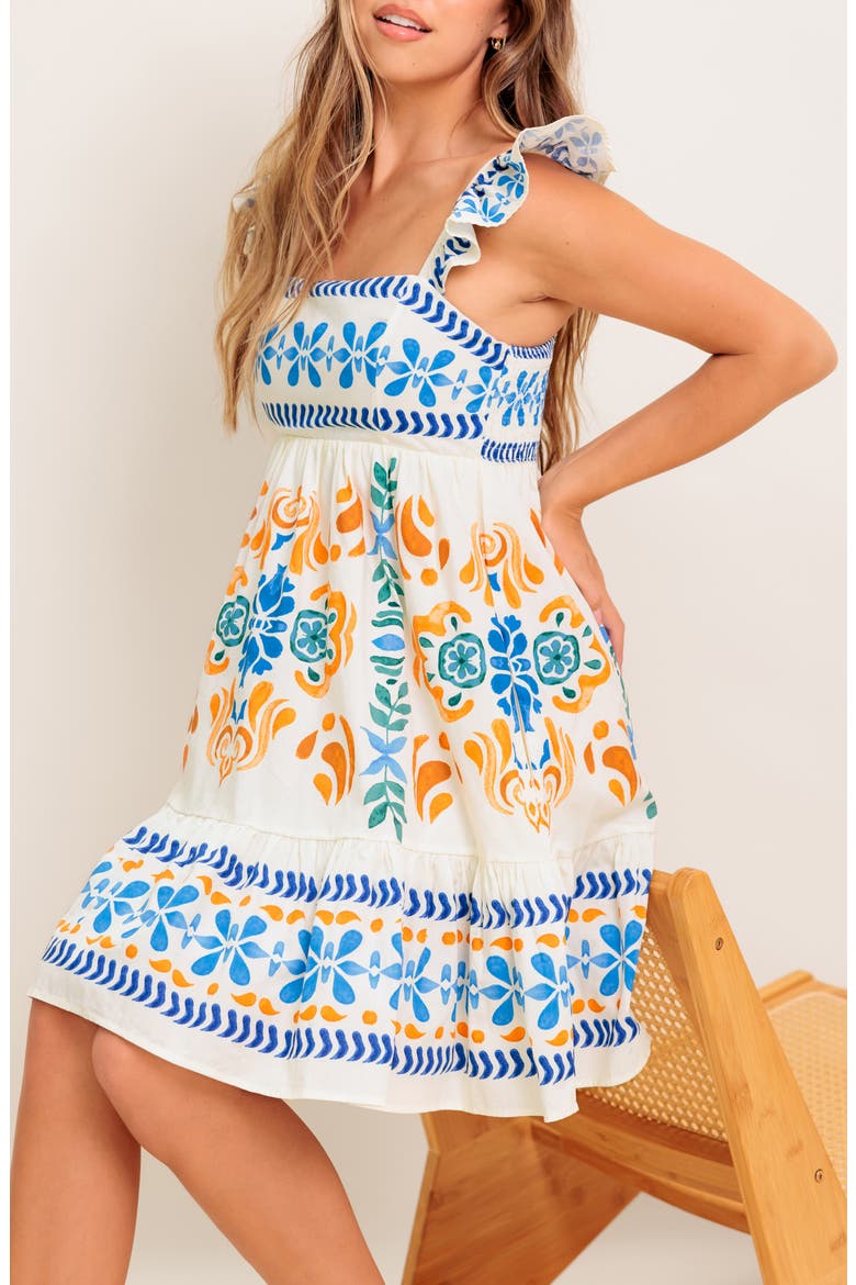 Print Minidress, Alternate, color, IVORY