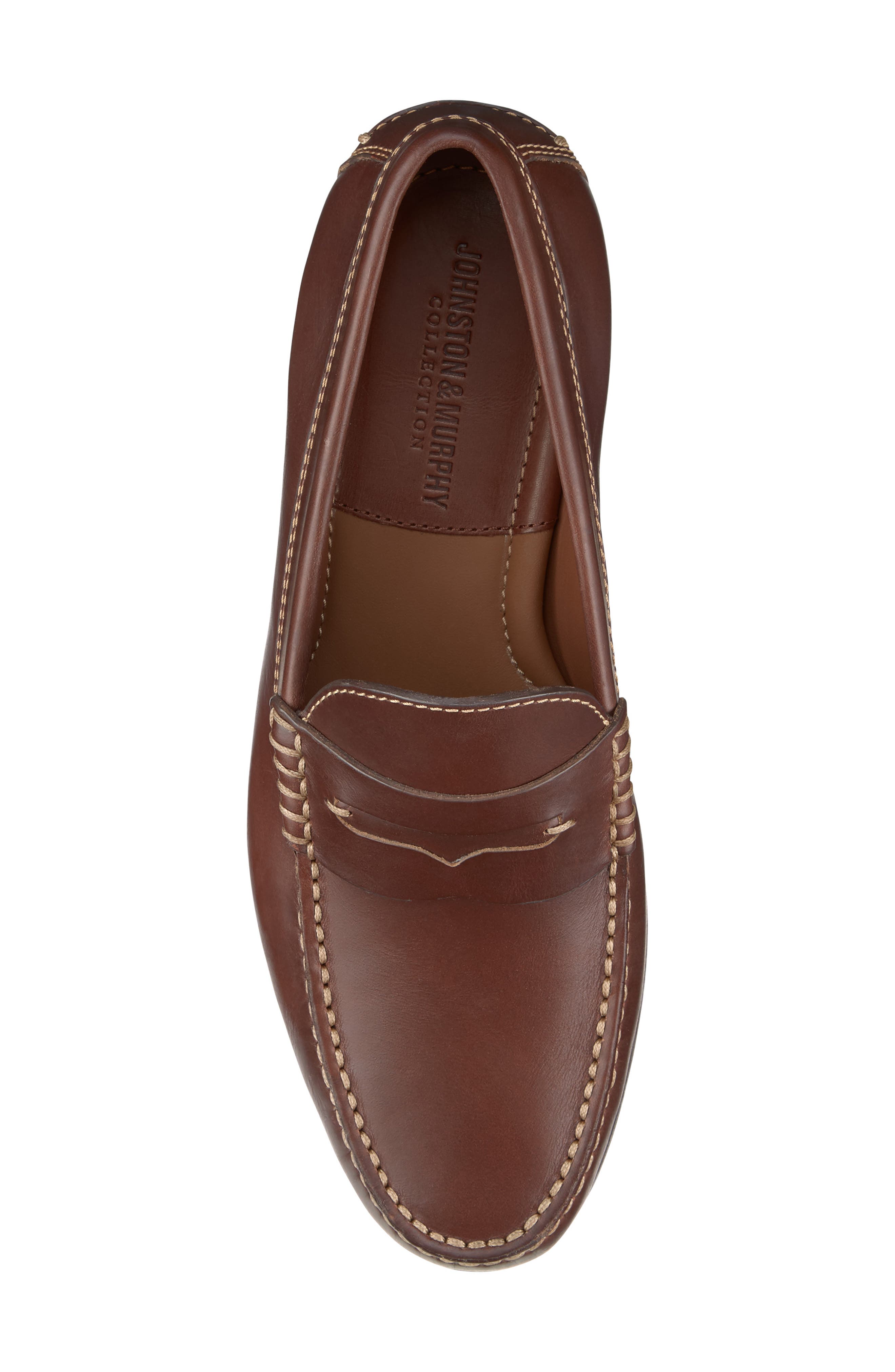 Johnston & Murphy Baldwin Penny Loafer, Alternate, color, Brandy American Full Grain