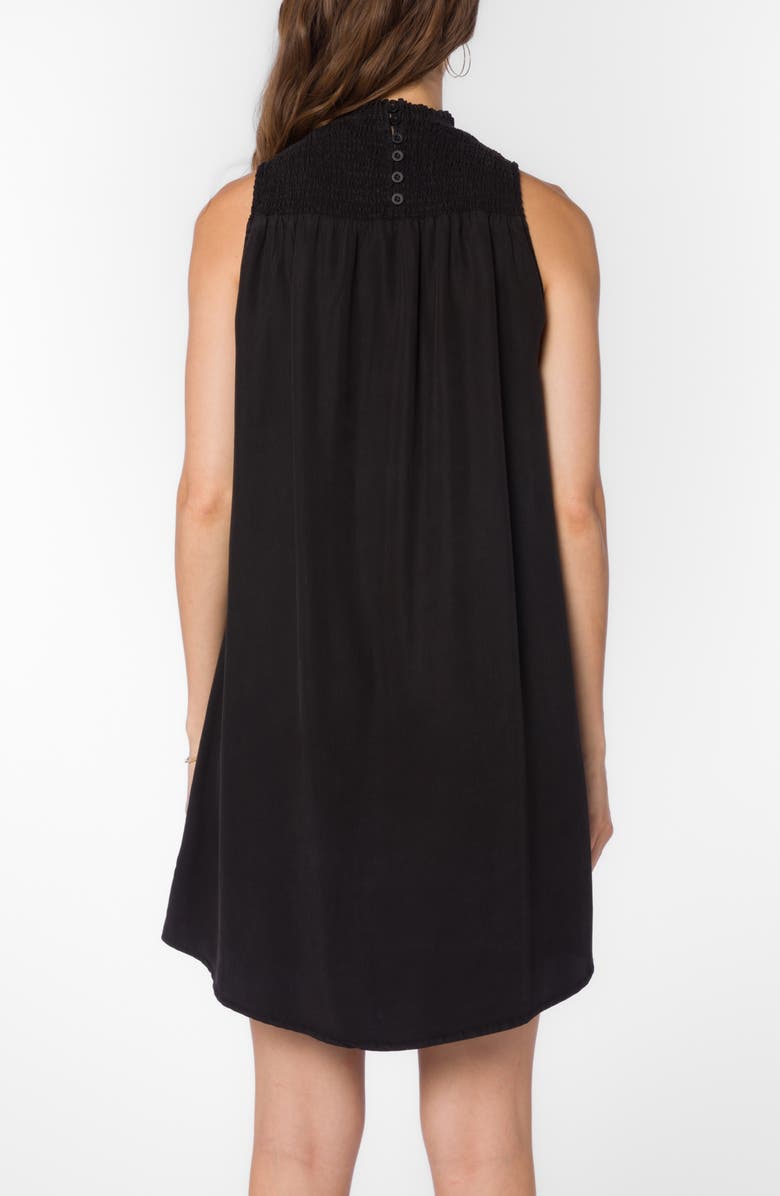 VELVET HEART Smocked Sleeveless Shift Dress, Alternate, color, Black