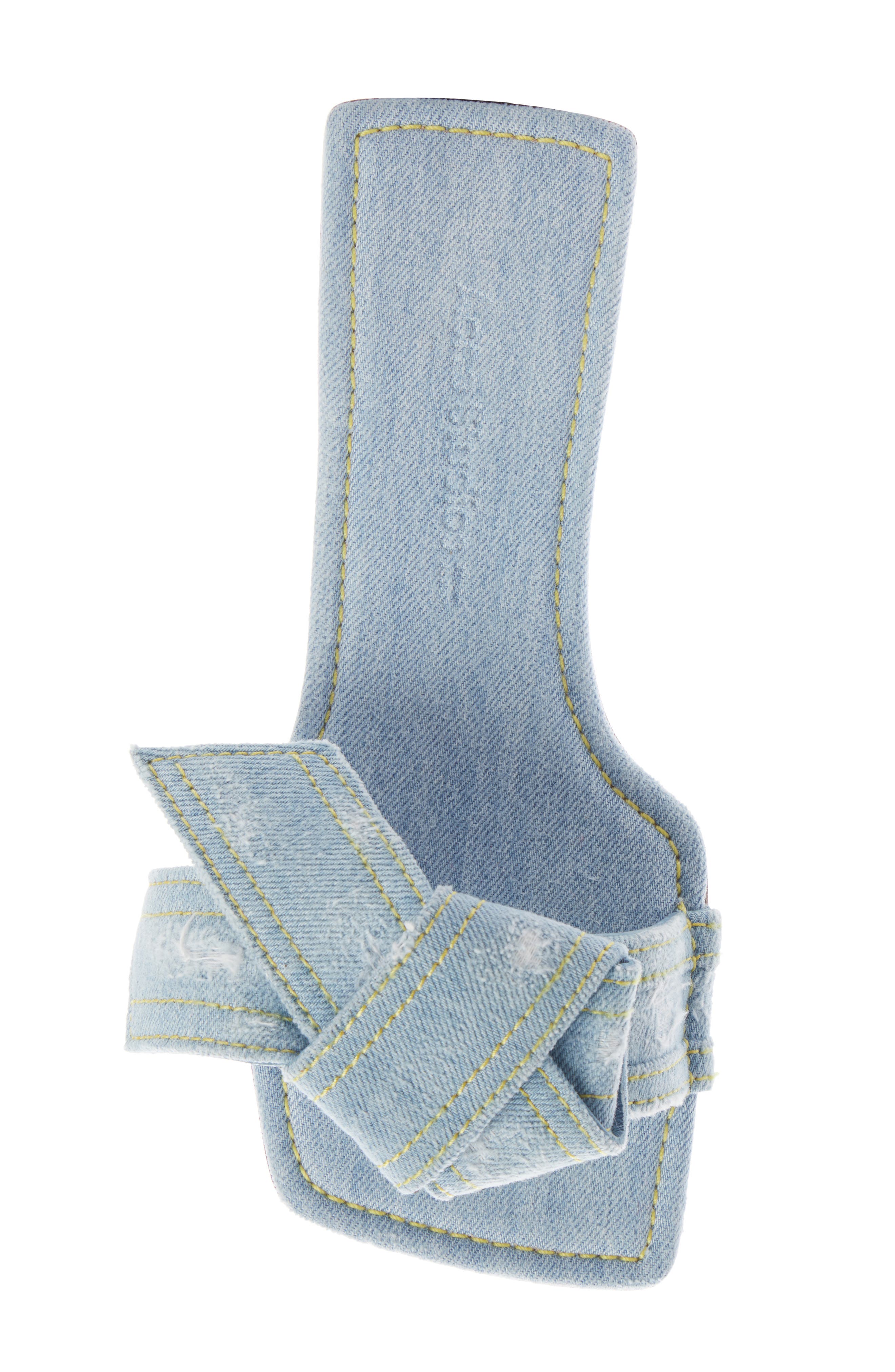 Acne Studios Musubi Bow Denim Slide Sandal, Alternate, color, 