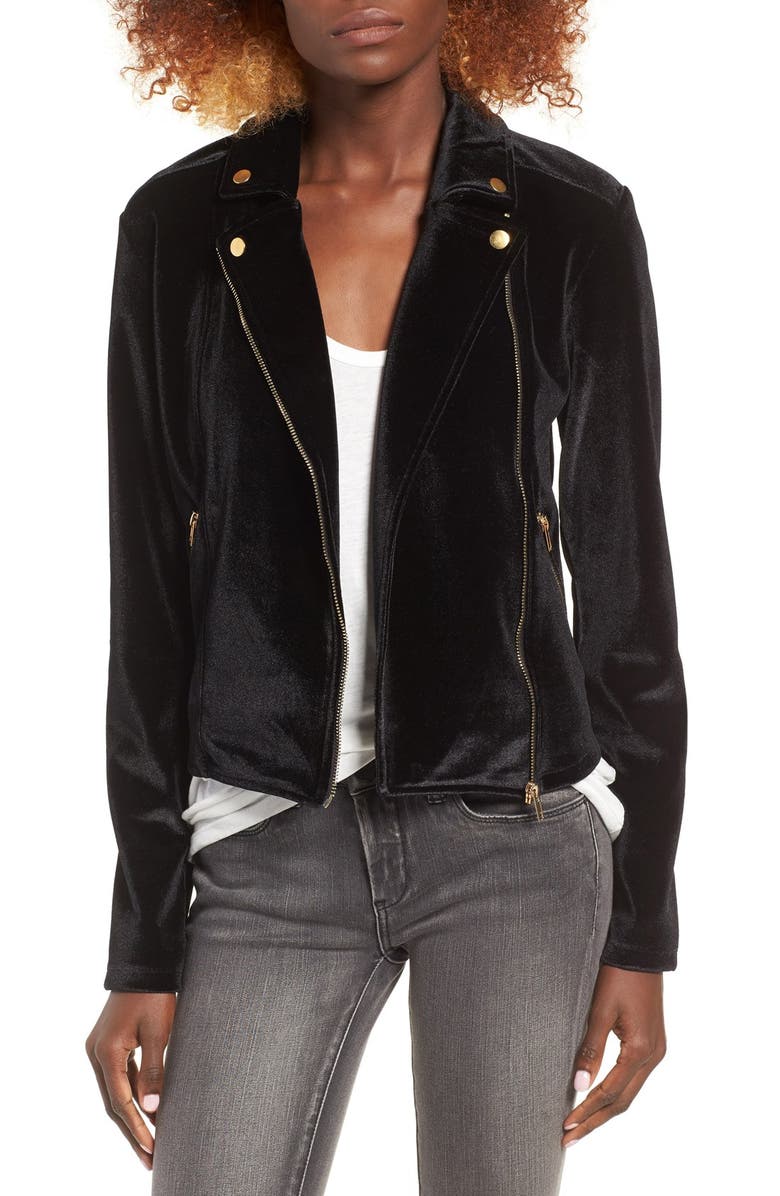 Leith Velour Moto Jacket, Main, color, 