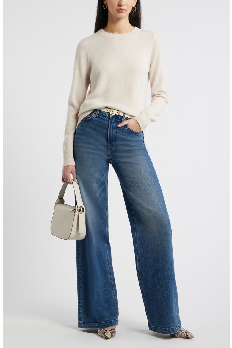 Crewneck Cashmere Sweater, Alternate, color, BEIGE BEACH