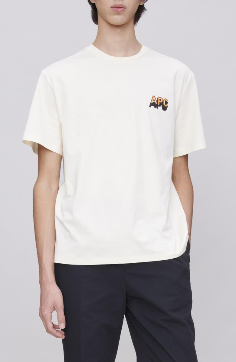 A.P.C. '70s Logo Graphic T-Shirt, Main, color, Ecru
