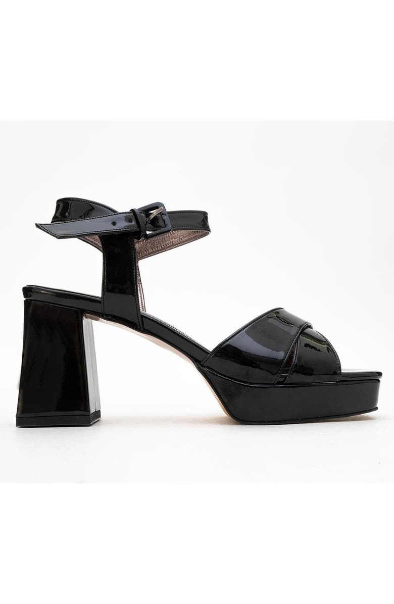 Prologue Shoes Lisbon Platform Block Heel Sandal, Alternate, color, Black Patent