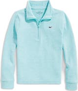 vineyard vines Kids' Saltwater Stripe Quarter Zip Sweatshirt