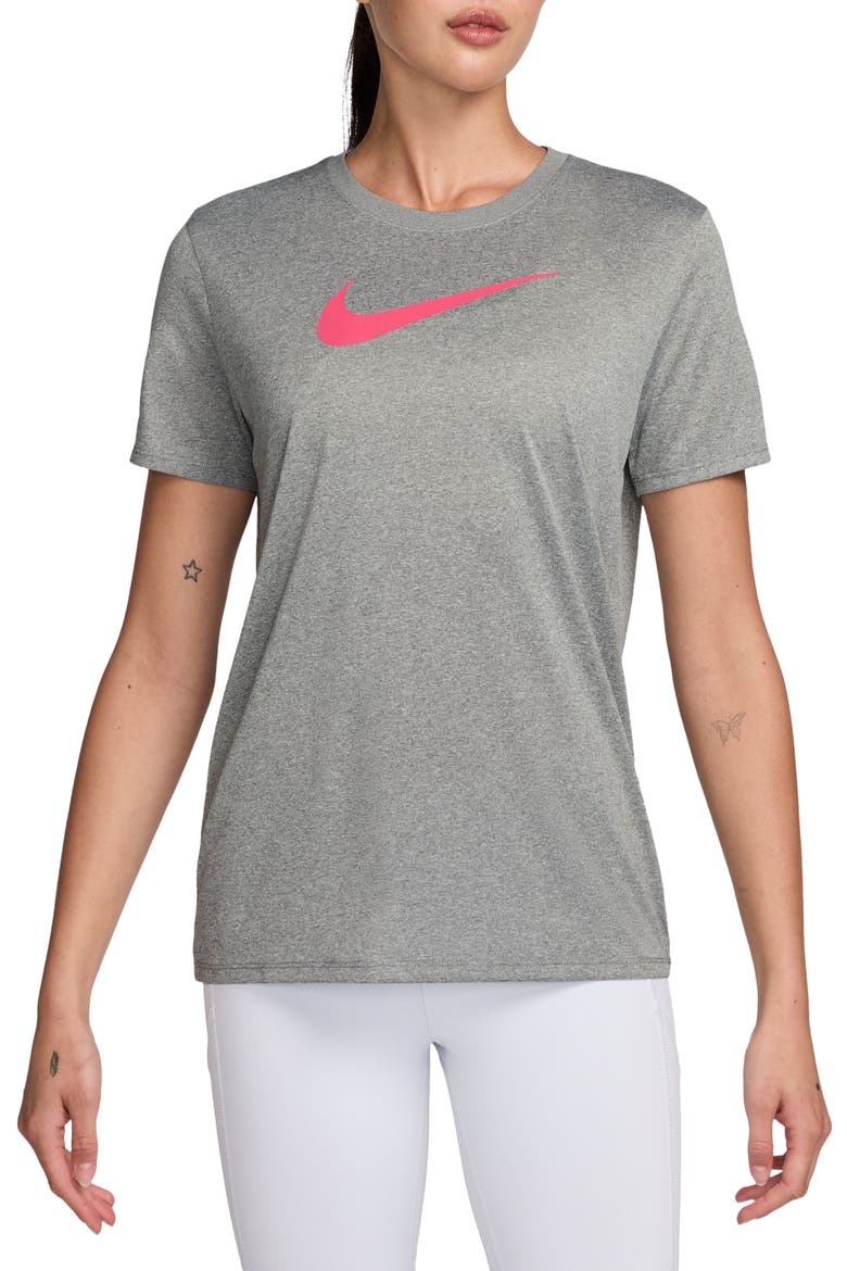 Swoosh Dri-FIT T-Shirt, Main, color, TUMBLED GREY/ SILVER