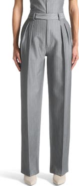 Manière De Voir Julie Pinstripe Twin Pleat Tailored Trousers