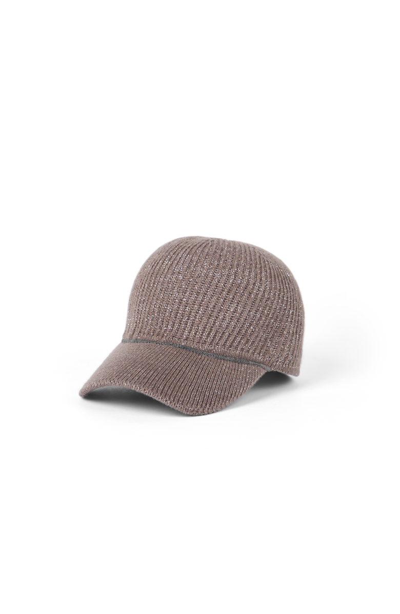 Brunello Cucinelli Sparkling baseball cap with monili, Main, color, Coffee