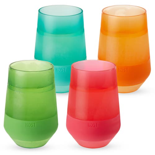 Host Wine Freeze Xl Cooling Cup Set Of 4 In Assorted Vivid Colors