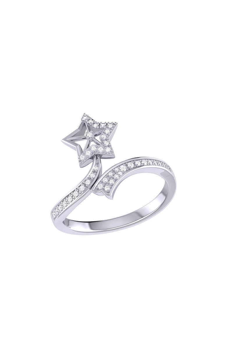 LuvMyJewelry Dreamer Lucky Star Twist Diamond Ring - 0.12ct., Main, color, Silver