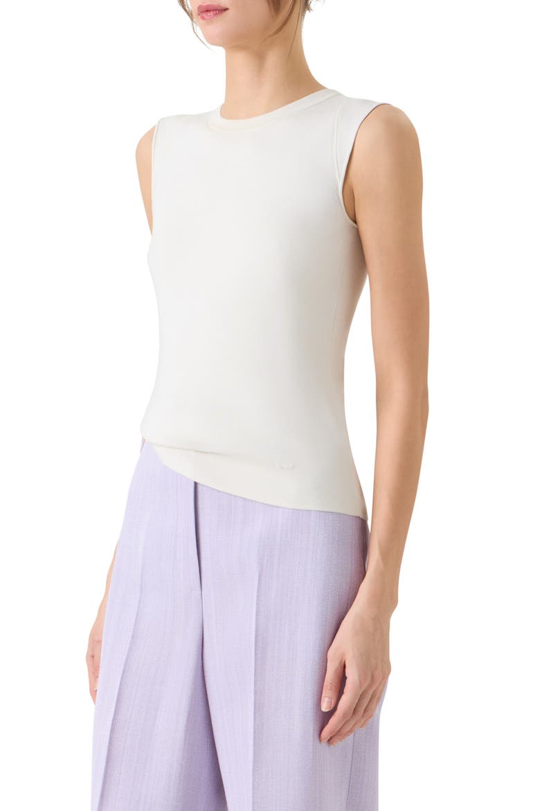 Sleeveless Silk Sweater, Alternate, color, ECRU