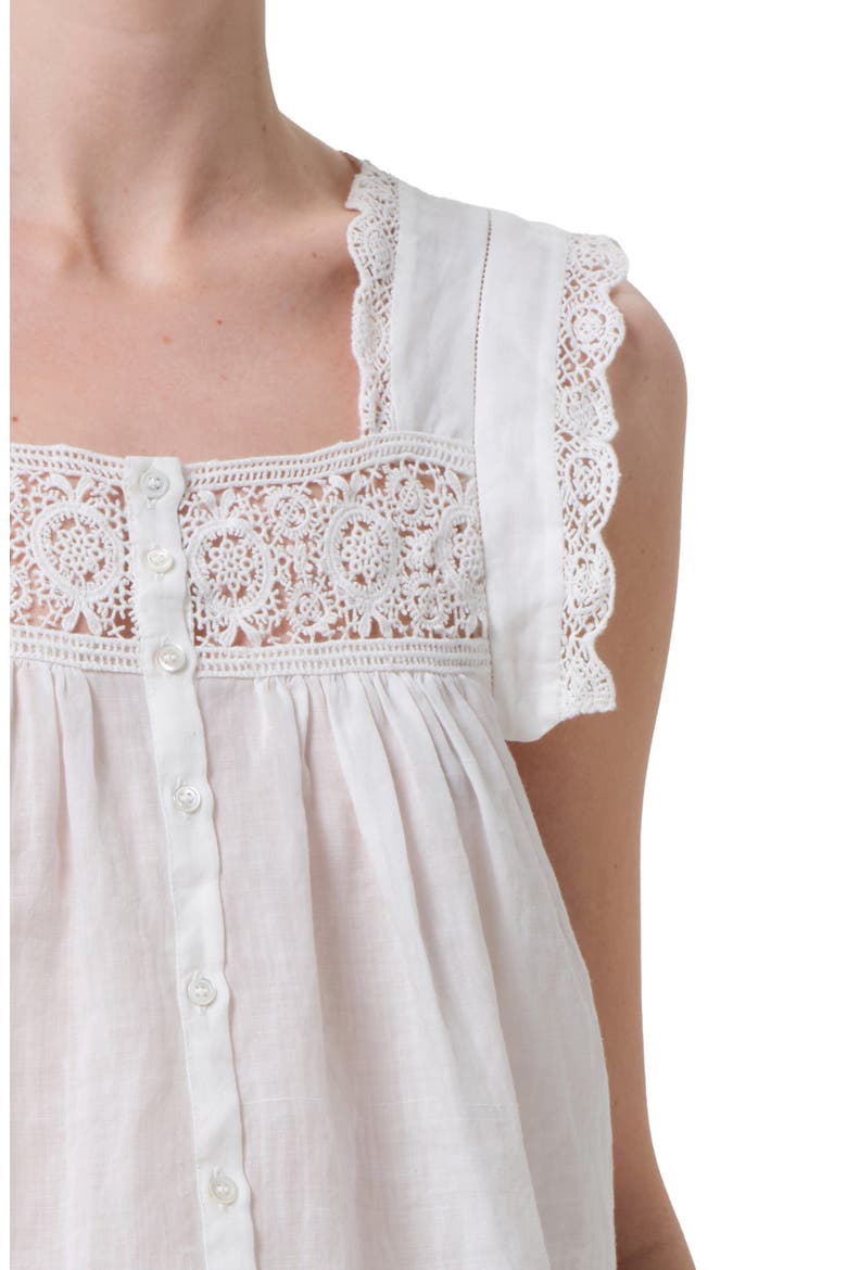 Mia Lace Inset Babydoll Top, Alternate, color, WHITE