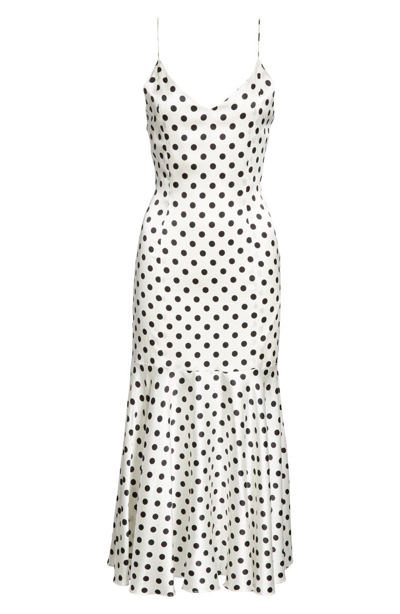 CAROLINE CONSTAS Kai Polka Dot Silk Mermaid Slipdress, Alternate, color, 