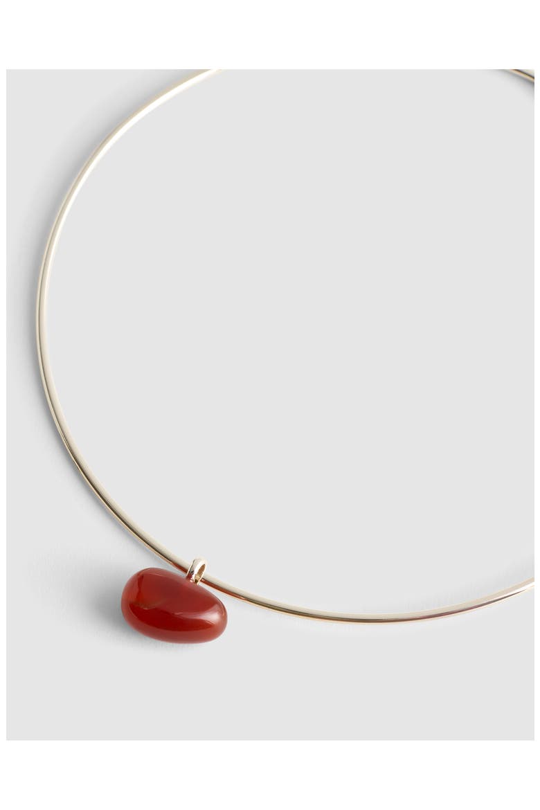 Semiprecious Wire Choker Necklace, Alternate, color, RED