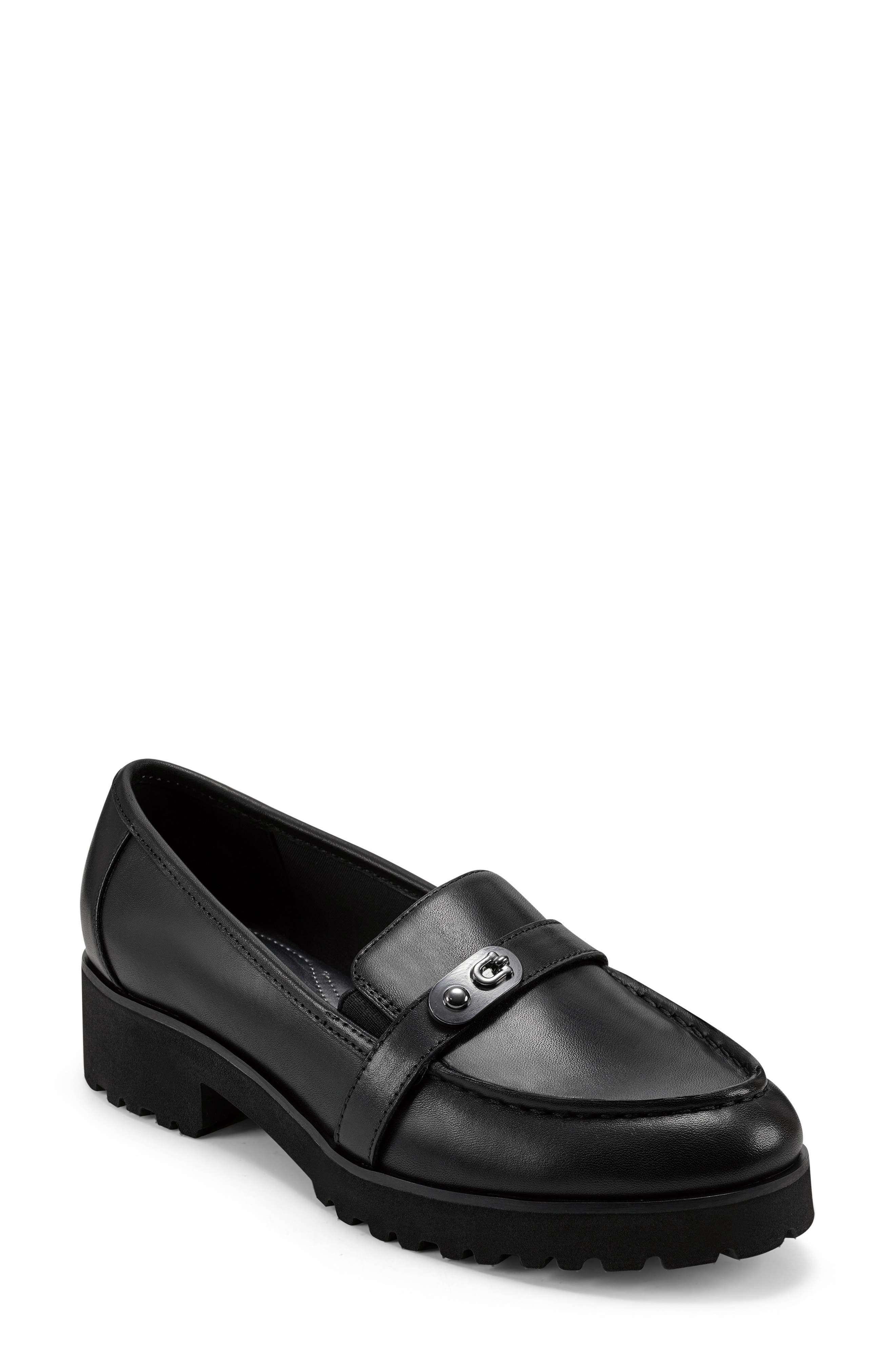 Wendy Suede Loafer, Main, color, BLACK LEATHER