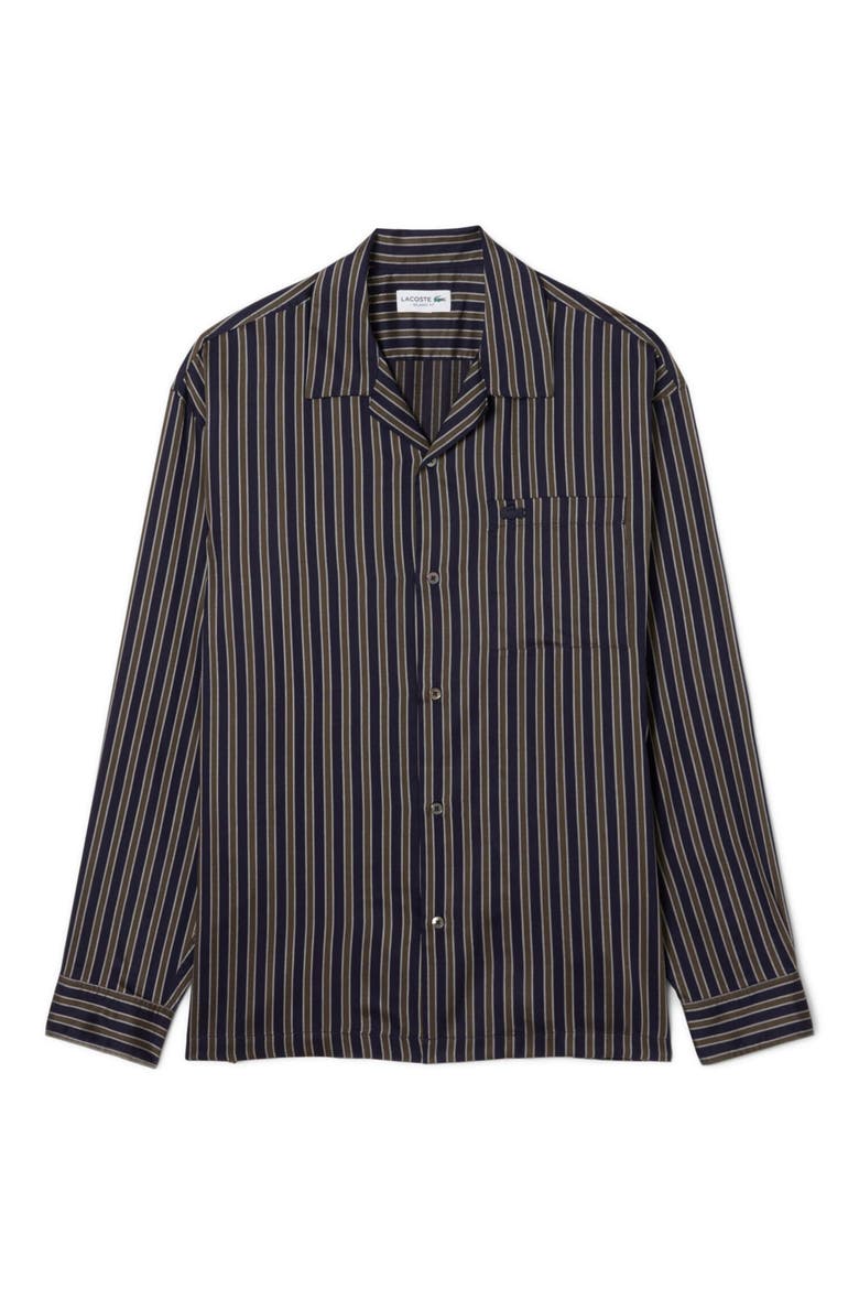 Stripe Relaxed Fit Button-Up Shirt, Alternate, color, NAVY BLUE/ GREEN
